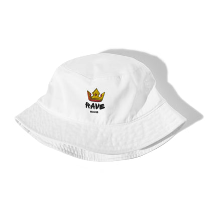 Rave King Logo- Organic Bucket Hat (White)