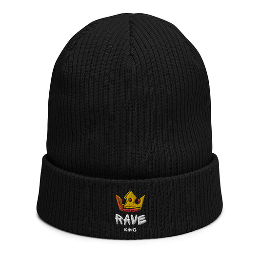 Rave King Original Logo- Organic ribbed beanie